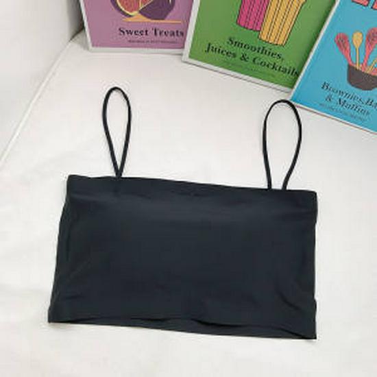 Korean Style Summer Ice Silk Camisole with Chest Pad - Anti-Exposure Sports Vest for Students