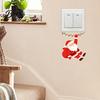 Christmas Switch Plate Covers Santa Claus on Swing Sticker, Decorative PVC Wall Decal, Outlet Cover Stickers Removable Self-adhesive Light for