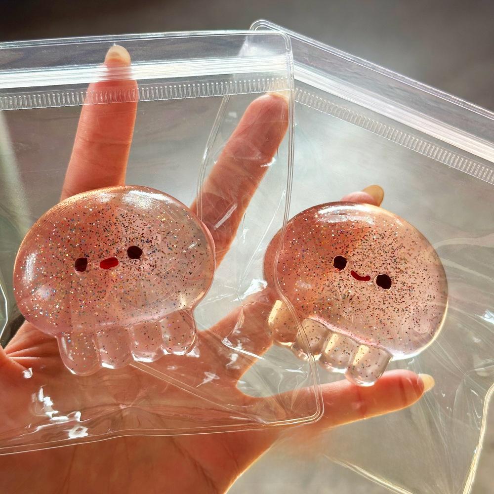 NEW Mochi Taba Squishy Kawaii Mini Cartoon Octopus Soft Sticky Clear Crystal Jellyfish Fidgeting Toy Kids Girl Gift Pendant