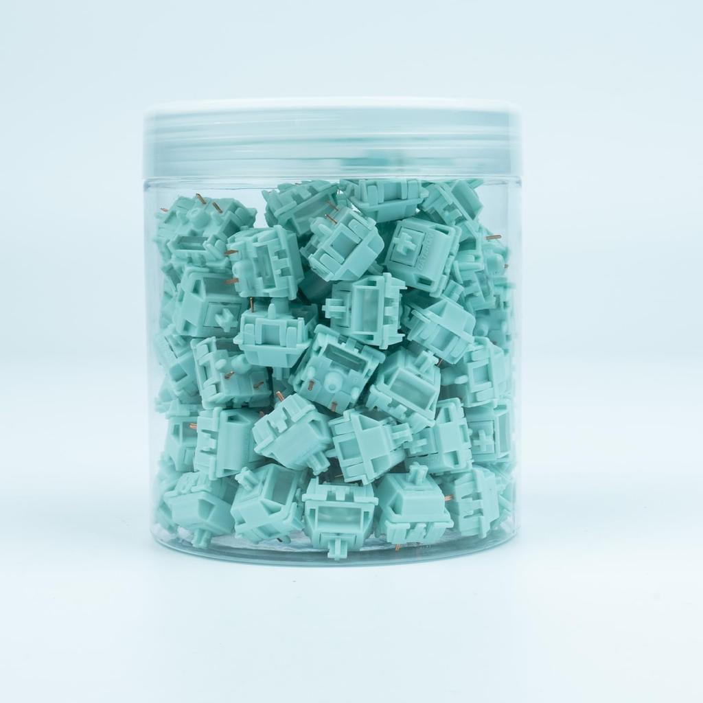 GATERON Smoothie Keyboard Switches, Linear RGB LED 5-Pin White 22mm Dual-Stage Spring Factory Pre-Lubricated 40gf Full POM Key Switches for MX