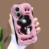 For Honor 90 Lite P30 Pro Infinix Hot 30 40 40i 40 Pro Smart 8 Pro Vivo V29e V30e Pink Black White Flowers Cream Texture Soft Silicone Phone Case