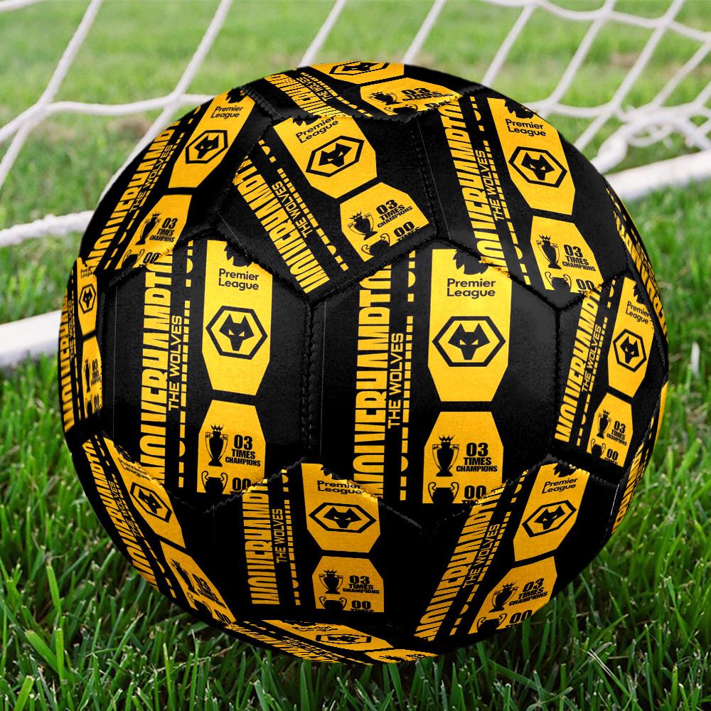 Wolves Football Club Emblem Printed Size 5 Soccer Balls, High-Quality, Anti-Slip, Protective Football, A Unique Gift , Birthdays, Christmas Gifts