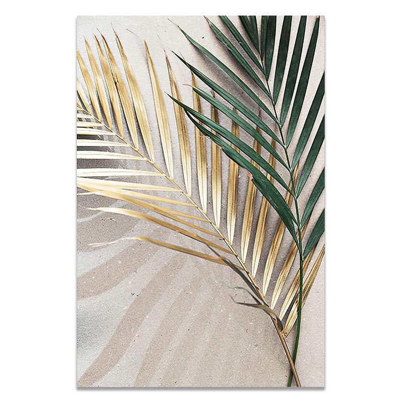 Nordic Green Plant Leaf Poster Decoration Scandinavian Home Decor Canvas Print Wall Art Painting Modern Pictures for Living Room