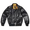 Calf Leather Bomber Flight Jacket for Men's Real Cowhide Leather Mans Coat US Style Flight Suit Uniform Overcoats