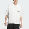 adidas Совместный бренд X Seebin SS23, однобортная однобортная рубашка с короткими рукавами и принтом логотипа, топы унисекс, розовый, белый IA8100