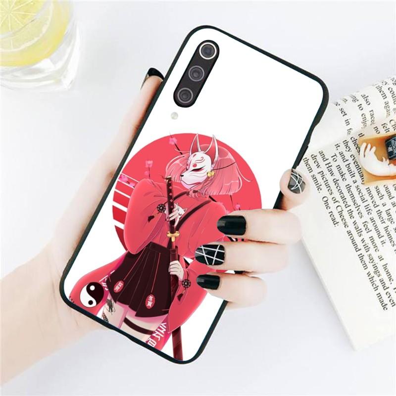 Женский чехол для телефона Samurai Gril для Xiaomi Redmi Note 11 10 9T 8 7 Pro Redmi 10 9 9A 9C 8 7 6 Мягкий черный чехол для телефона