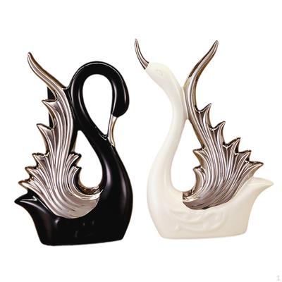 2 шт. фигурки лебедя, статуи, керамическая скульптура, стол, художественное ремесло, орнамент, статуя для полки