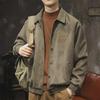 Men's Retro Suede Lapel Baseball Jacket - Spring/Autumn Loose Casual Coat