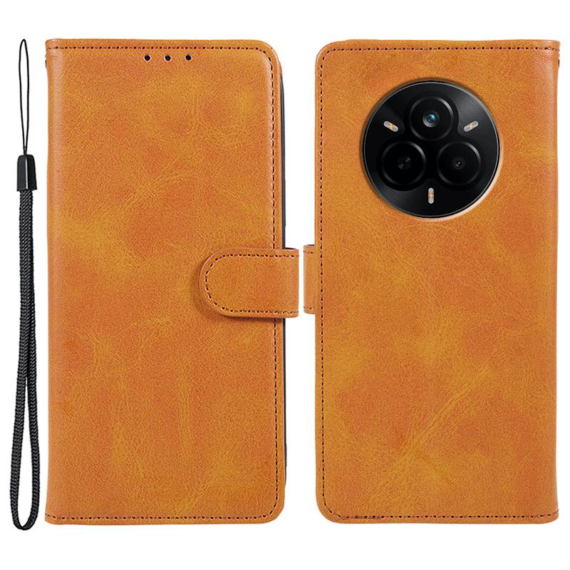 For Realme 14 Pro 5G Case PU Leather Wallet Protective Phone Cover Calf Texture