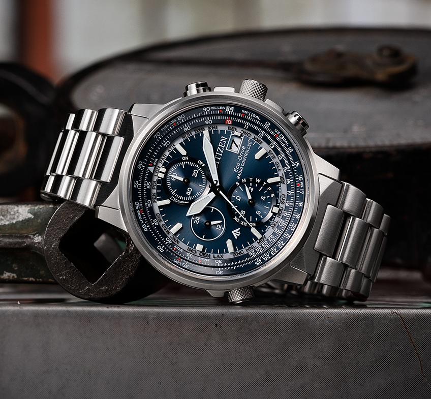 Citizen Мужские часы Promaster Sky Series с радиоконтролем, корпус из нержавеющей стали, AT8300-58L