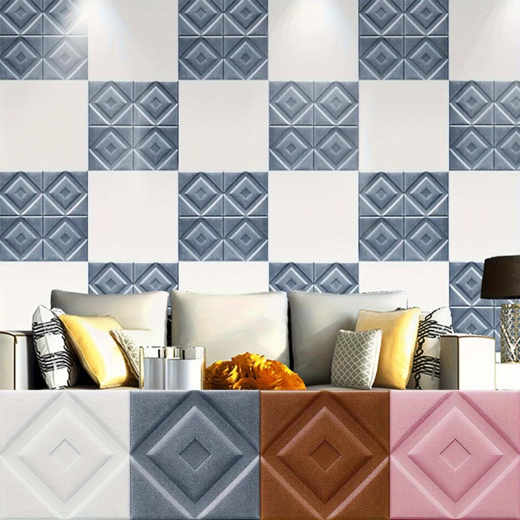 Ultra Thick 0.315in 15/20pcs 3D Wall Tiles Waterproof Moisture-Proof Ceiling Stickers Strong Adhesive Easy To Peel Off
