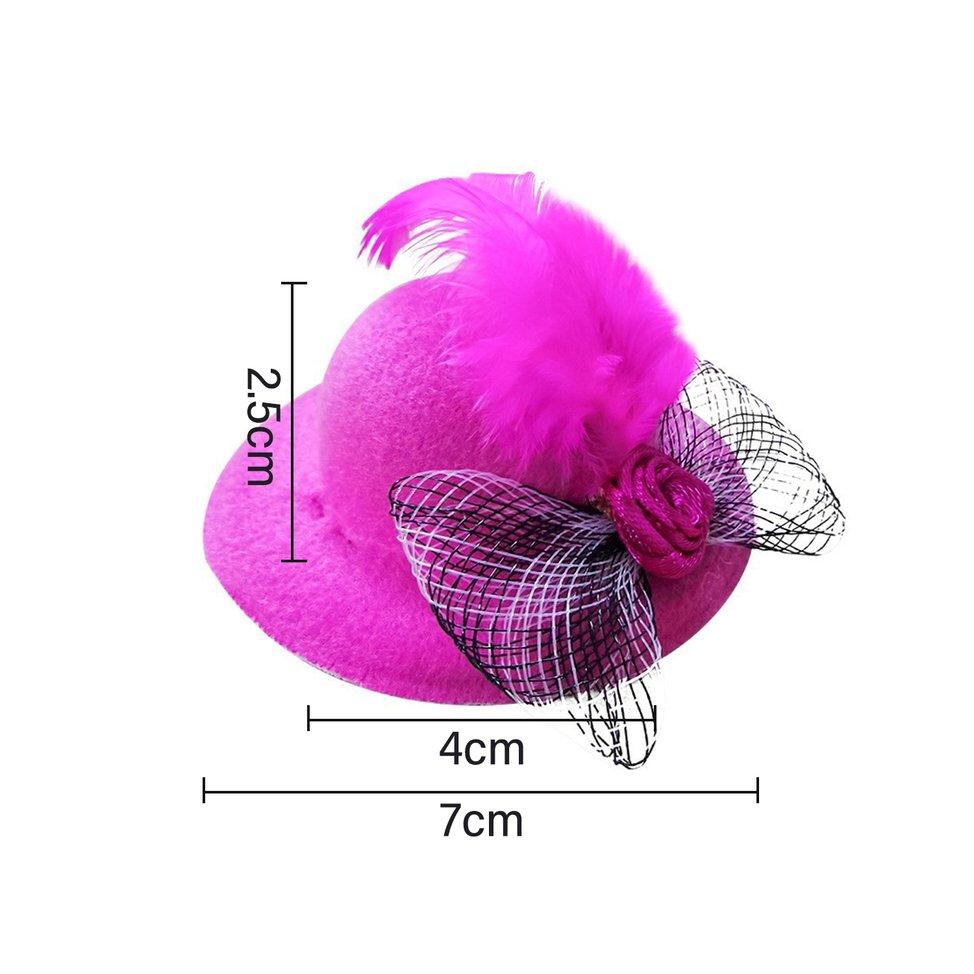 Chicken Hats For Hen Mini Hat Chicken Helmet Accessories Feather Top Hat Funny Small Hat Tiny Pet Hat With Adjustable