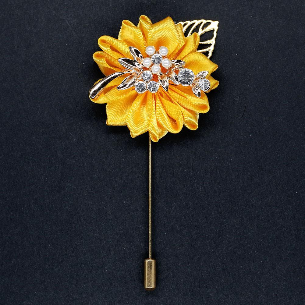 Luxury Crystal Pearl Groomsmen Boutonniere Wedding Corsage Men Brooch Pin Red Burgundy Flower Groom Bridal Boutonnieres