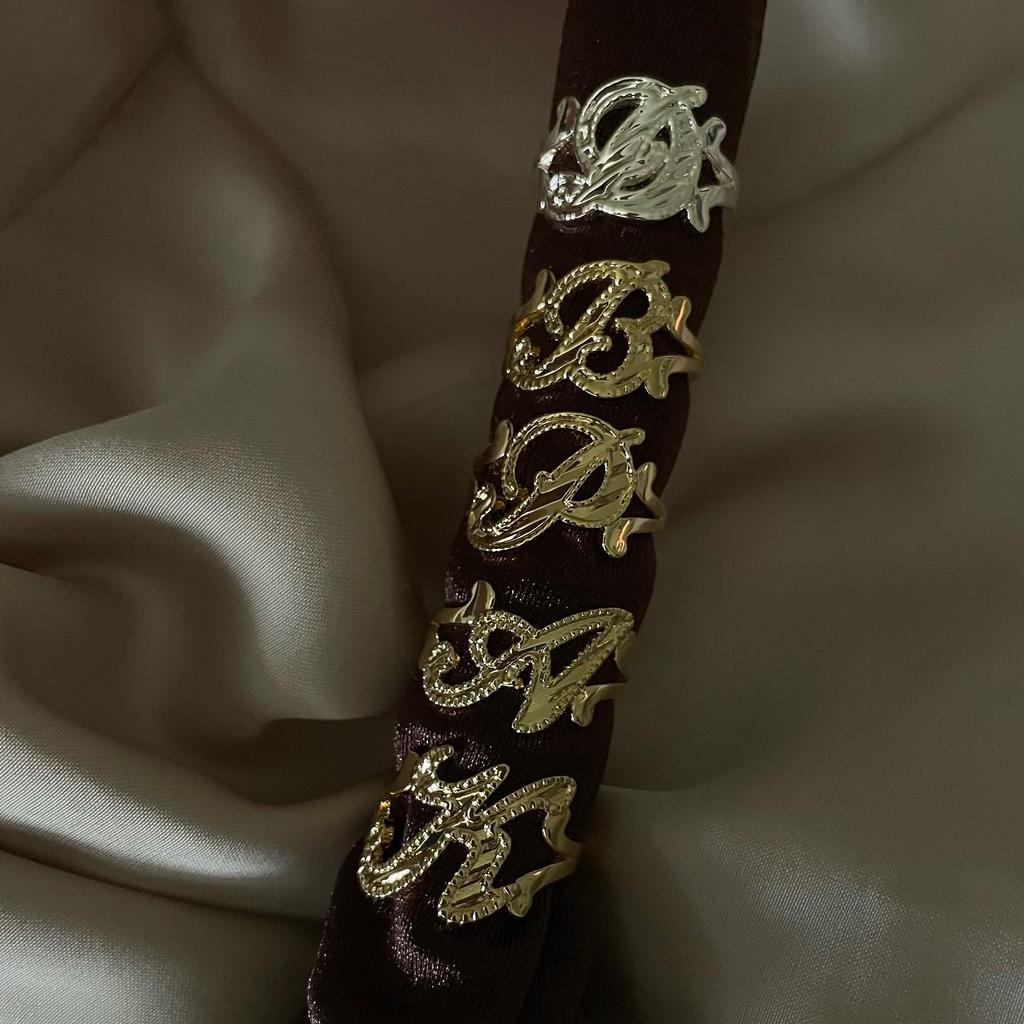 DUOYING Custom Script Initial Ring Personalized A-Z Letter S925 Sterling Silver Ring Women's Jewelry Gift For Stranger