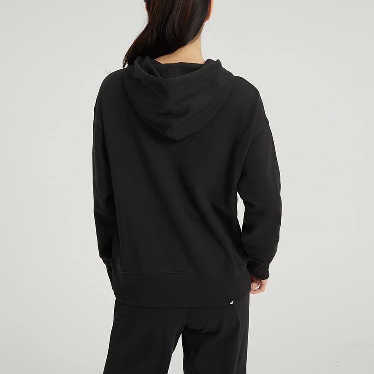 Puma Толстовка с капюшоном и логотипом бренда, однотонная, женская, черная 676653-01
