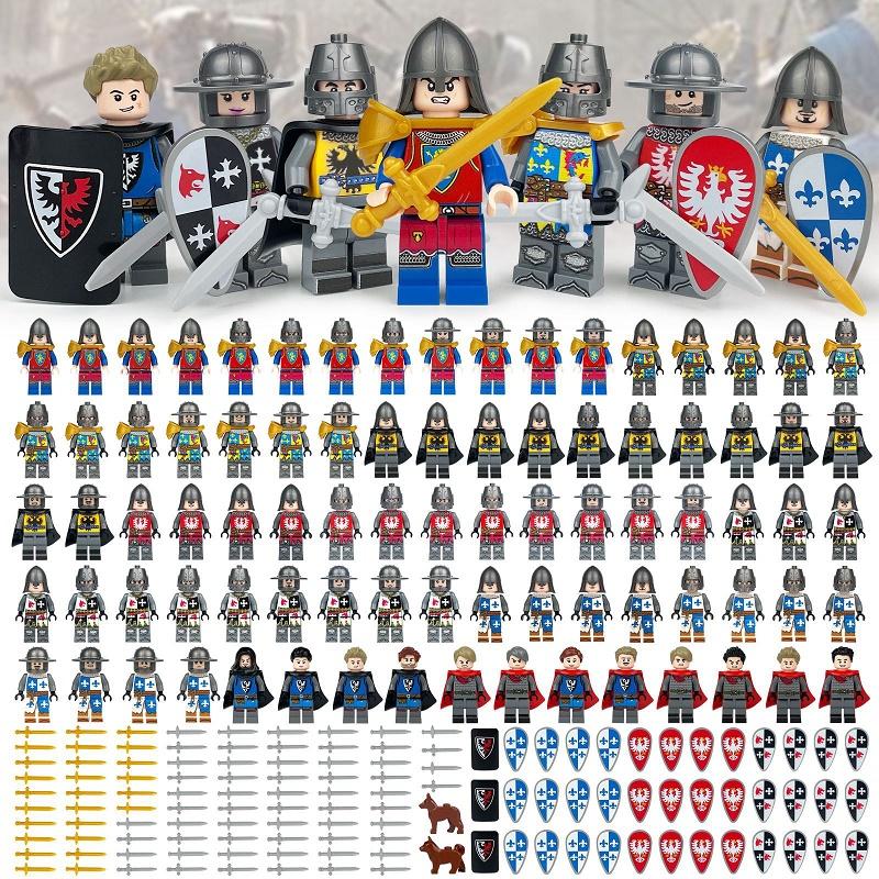 Medieval Knight Roman Soldier Castle Minifigure Building Block City Figure Parts MOC Bricks Model Kits Education Toys