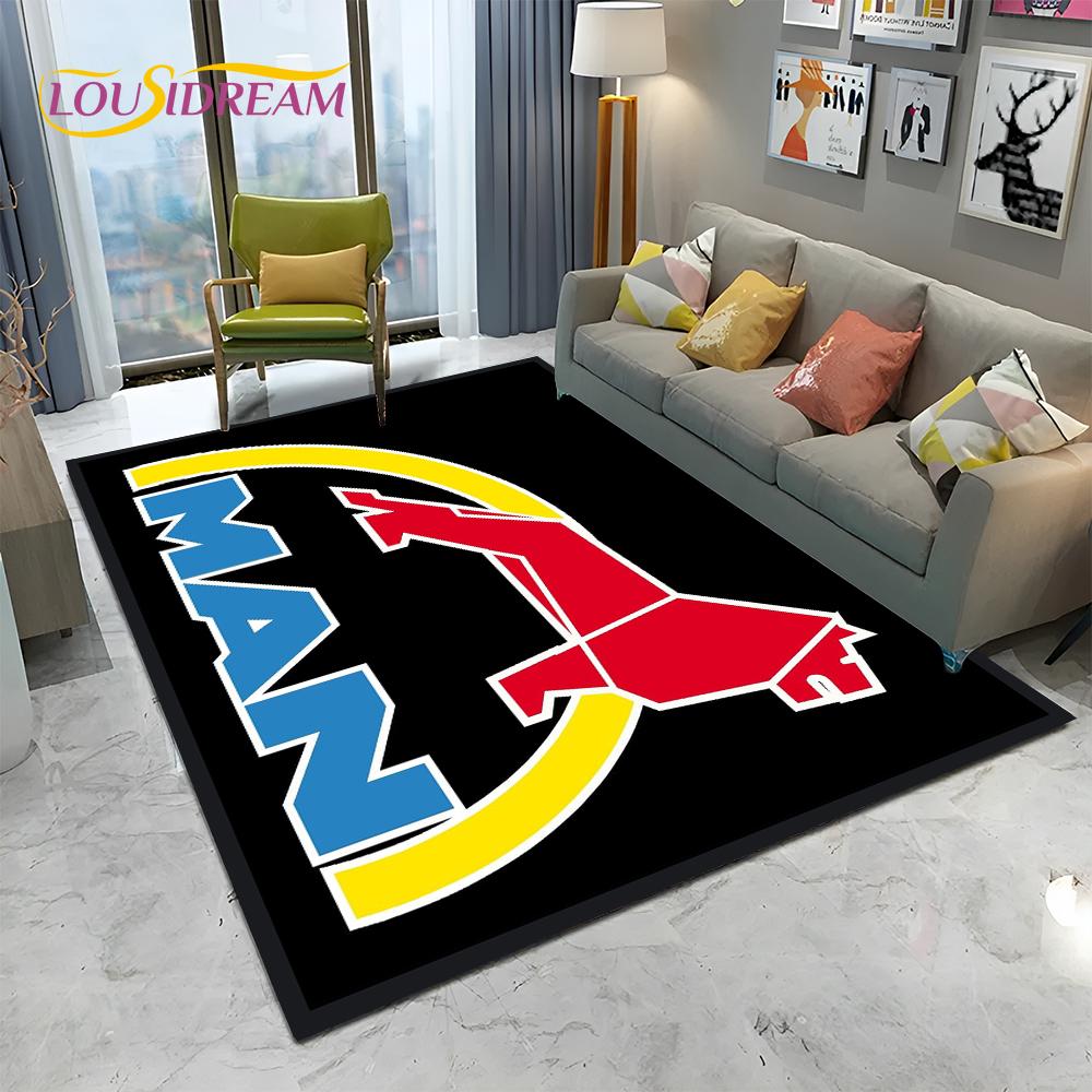 Man Truck Logo Series 3D Печать HD Ковер Ковер для Дома Гостиная Спальня Диван Коврик Декор, детский коврик Нескользящий напольный коврик