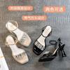 Fashion 2024 New Summer Women’s Sandals Open Toe High Heels Fashion Thick Heel Narrow Strap Party Shoes Women Casual Sandals Women