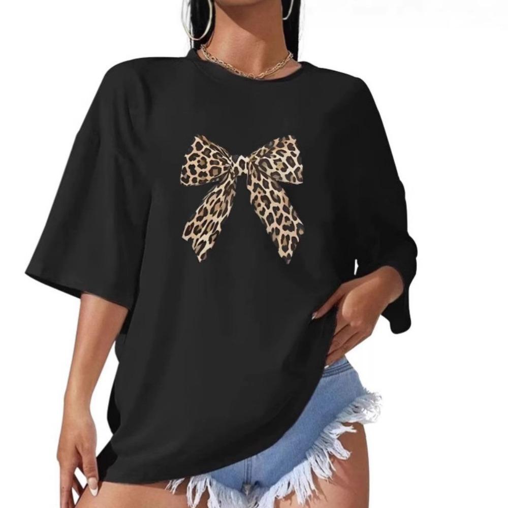 Летняя женская футболка с коротким рукавом, с принтом, модная повседневная, с круглым вырезом, удобная женская футболка с коротким рукавом