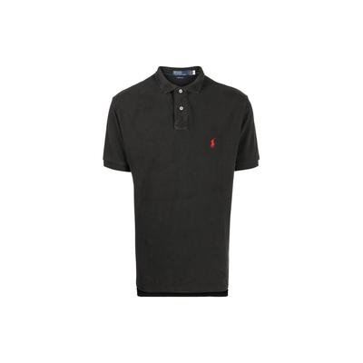 Polo SS22 Однотонная повседневная рубашка поло с вышитым логотипом с коротким рукавом, мужские рубашки поло, черная 710850860007