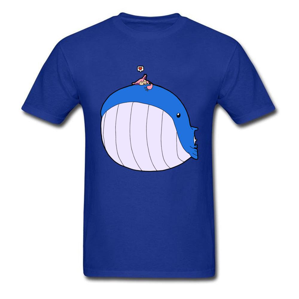 Whale Monster Tshirt Unisex Cute Blue Tshirt Hsowa Skitty Loves Wailord T Shirts Simple Cartoon Tees Custom Male Tops Oversize