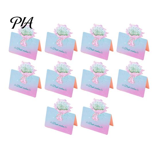 Greeting Card Kit 10Pcs 3D Bouquet Card, Thank You Best Wishes Flower Folding Floral Note for Mother's Day Father's Birthday Message
