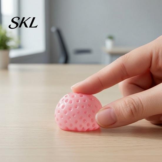 Mind Relaxation Squeeze Ball Strawberry Toy, Stress Relief for Adults Soft TPR Fruit And Irritability Reducer Fidget Portable Focus Enhancer