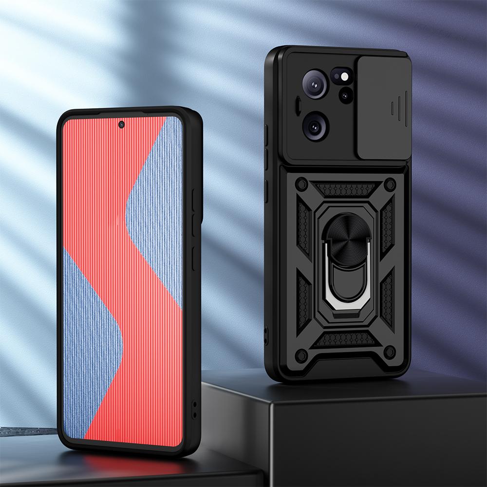KEYSION Противоударный чехол для Xiaomi 13T 13T Pro 5G, защитное кольцо для объектива камеры, подставка, задняя крышка для телефона Redmi K60 Ultra