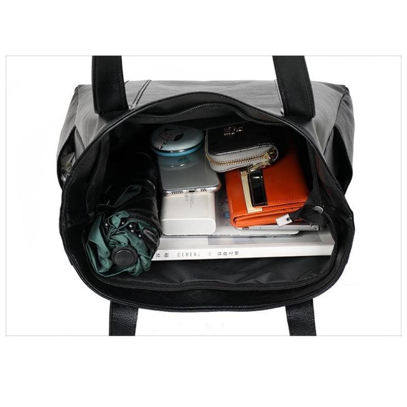 Большая сумка женская 2 модные женские сумки большой вместимости атмосферные простые сумки из мягкой кожи женские сумки-тоут