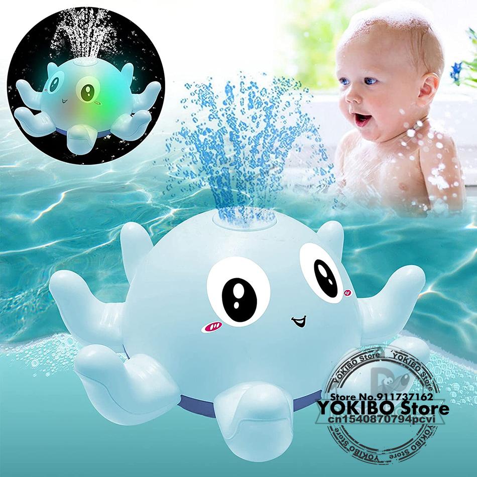 Детские игрушки для ванной, брызги воды, душ, игрушки для купания для детей, электрический шарик для ванны с китами и легкой музыкой, светодиодные игрушки, игрушка для ванны