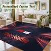 Crystal Velvet Square Rug Custom NameF1 Pattern Non Slip Home Floor Decor Rug