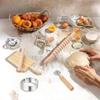 9Pcs Pasta Making Tools Set, Wooden Rolling Pin, Gnocchi Board, Ravioli Stamp Maker Cutter, Pastry C
