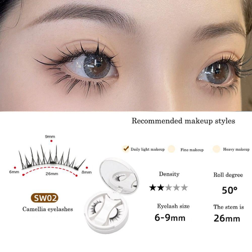 Long Lasting Glue Free False Eyelashes Cat Eye Magnetic Eyelashes with Clip Makeup Tools