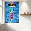 Красочный Ручной Рисунок Рецепт Коктейля Металлическая Жестяная Вывеска Винтажная Декор Стены для Бара Кафе Табличка для Дома Мужской Уголок Искусство Подарок