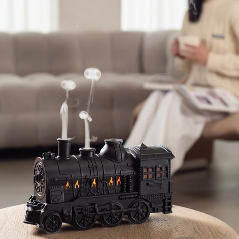 Cool Mist Train Shape Diffuser LED Light Air Humidifier Creative Essential Oil Diffuser  Relaxation