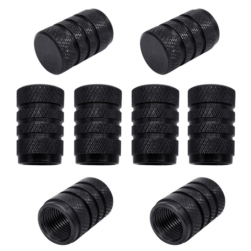 8 шт. колпачок для вентиля шины, универсальный алюминиевый колпачок для вентиля шины, герметичный, водонепроницаемый, пылезащитный для автомобилей, внедорожников, грузовиков, мотоциклов, велосипедов (черный)