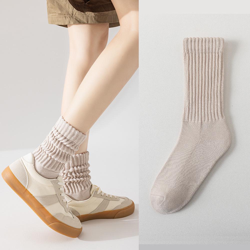 Носки средней длины Ami Khaki Retro Cotton - унисекс, осенне-зимний стиль