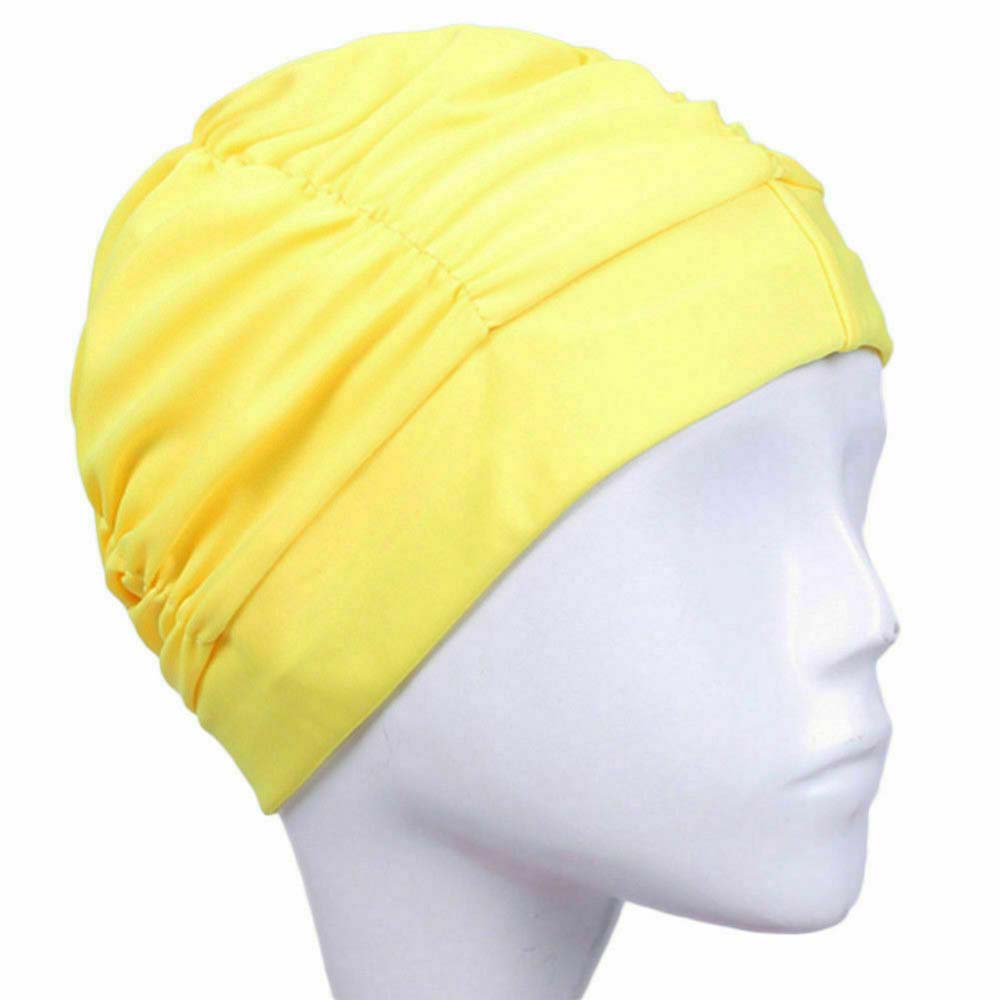 Large Long Hair Free Size Elastic Fabric Bathing Ear Protect Swimming Caps Diving Hat Swim Pool Hat