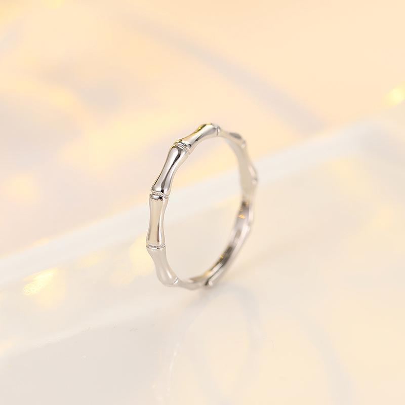 Кольца для пар Banyan Tree S925 Silver Small Bamboo - корейский сладкий стиль для мужчин и женщин