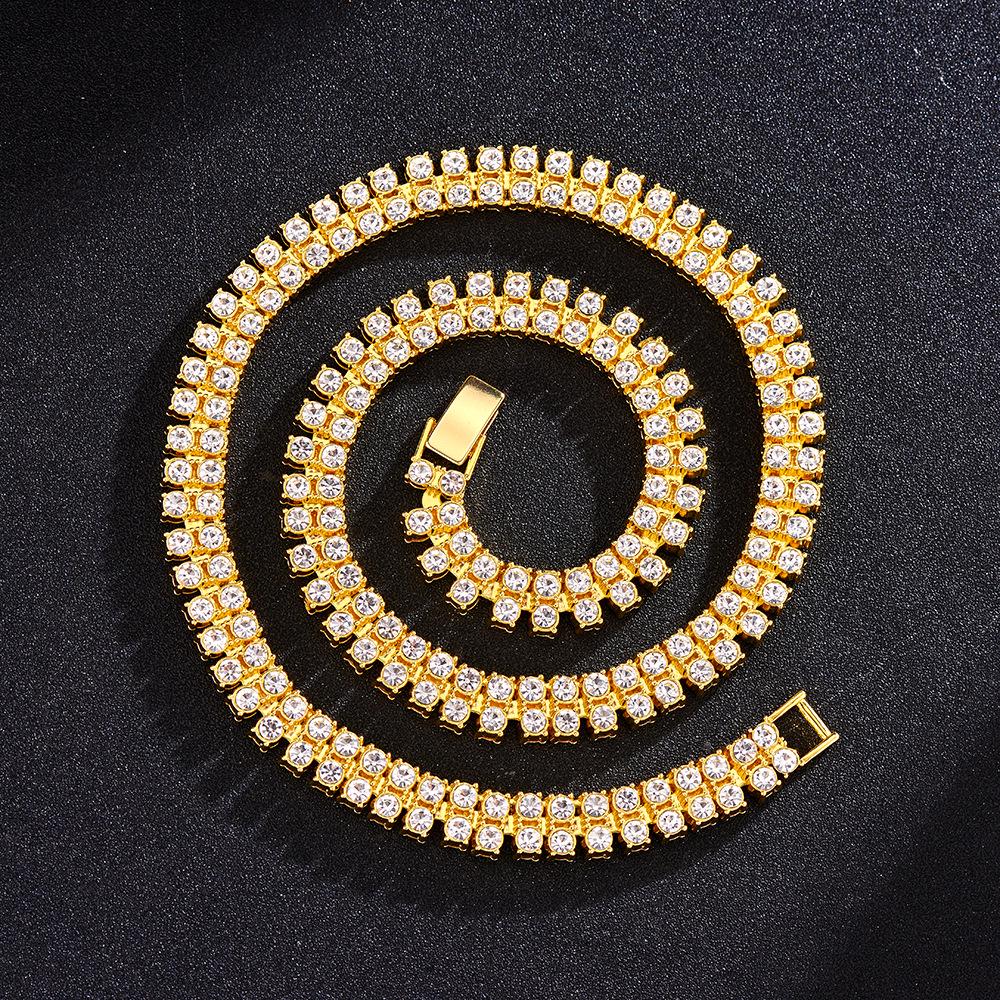 Унисекс Ретро Хип-хоп Украшения: Ожерелье-кубинская цепь с носом пятачком, полностью усыпанное бриллиантами