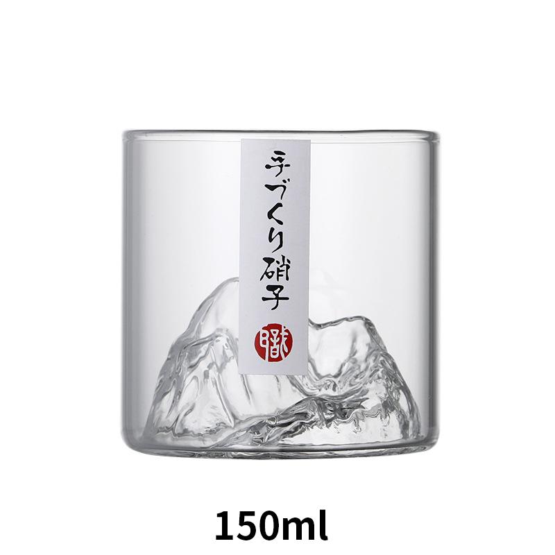 Стеклянные чашки для виски в японском стиле 3D Mountain Wine Glass Beer Juice Void Mug Bottle Drinkware Fuji Artwork Glacier Vintage Gift