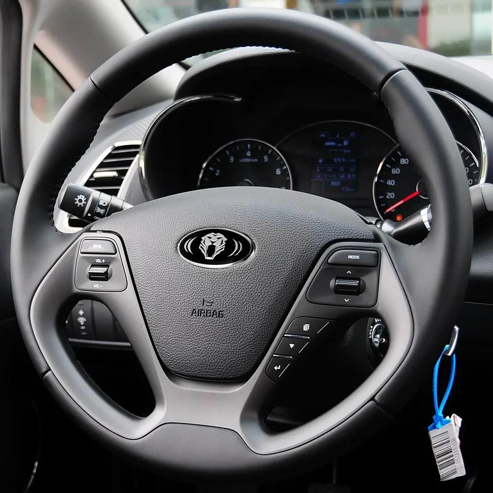 AANO1 1PC 3D Aluminum Car Styling Steering Wheel Badge Sticker Decal for KIA sportage ceed sorento cerato optima picanto rio soul k