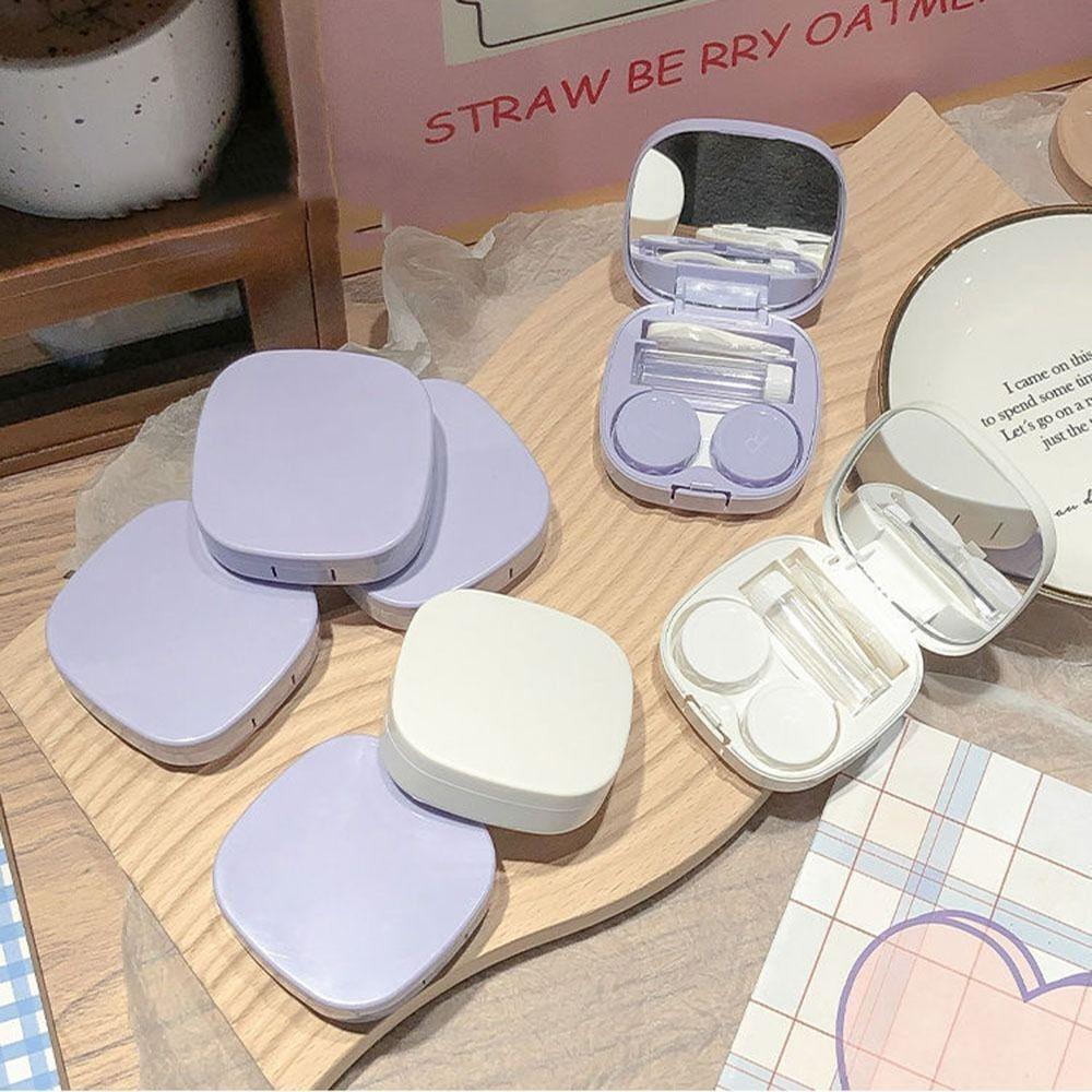 Милый контейнер для контактных линз Простота Красота Контейнер для глаз Портативный инструмент для ухода за линзами