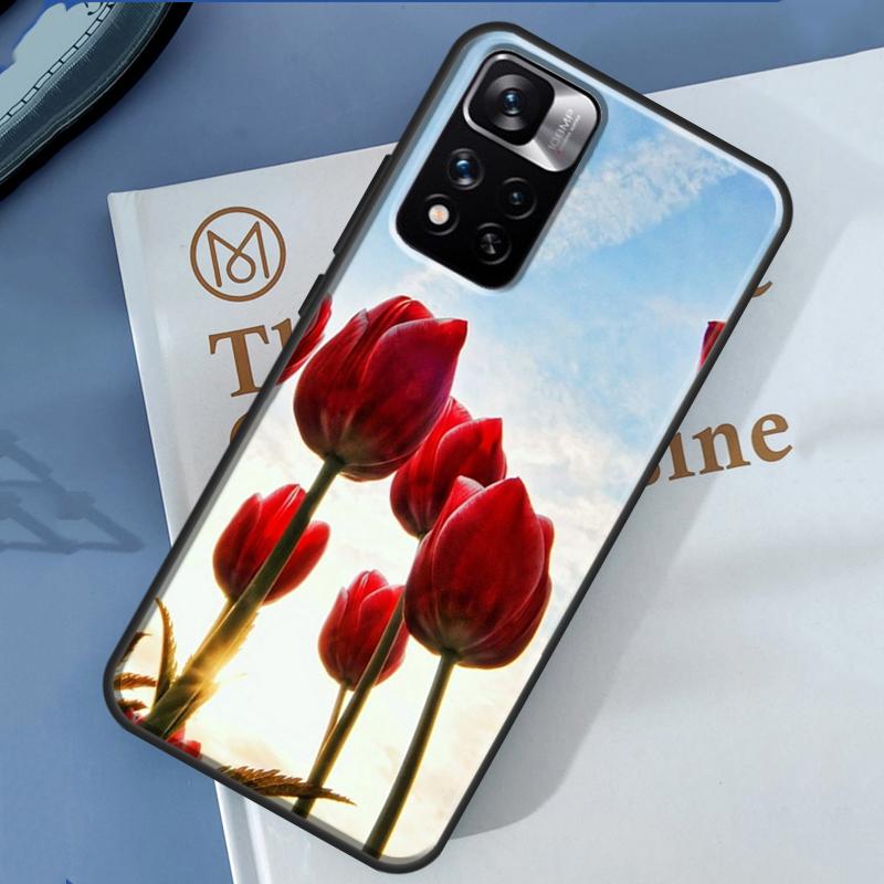 Цветочный чехол с тюльпанами для Xiaomi Redmi Note 14 13 11 9 10 12 Pro 9S 10S 11S 12S Redmi 10C 12C 13C 14C