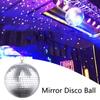 Glass Mirror Balls Reflective Glass Rotating Mirror Ball Hanging Mirror Disco Ball 8 Inches Glitter Glass Mirror Disco Ball