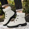 2025 Зимние Теплые Снежные Ботинки с Толстой Подкладкой Мужские Хлопковые Ботинки Высокие Ботинки