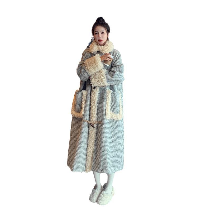 Женское осенне-зимнее свободное большое пальто, длинное хлопковое пальто