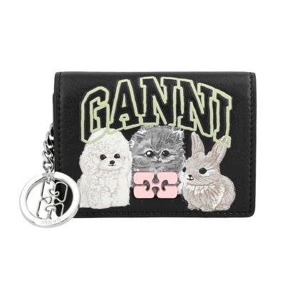 Ganni Кошелек-кардхолдер с клапаном и принтом-логотипом-бабочкой A6776 099