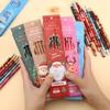 6-Pack Christmas Cartoon Pencils with Eraser Tips - Round Shafts for Children and Students