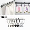 10pcs Curtain Rods Curtain Hanging Ring with Clips Clothes Clip Curtain Rings Clips Home